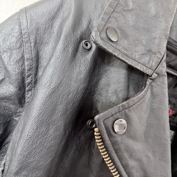 USA Bikers Dream Apparel Black Leather Jacket - Picture 4 of 13